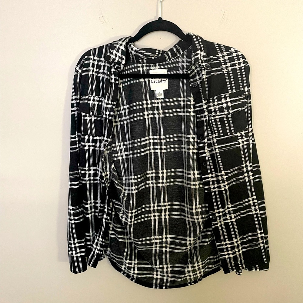Black/white Plaid Blouse
